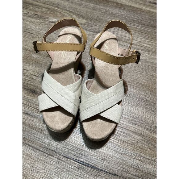 TOMS Women's Platform Heels‎ Two Tone Size 8 - Picture 1 of 11